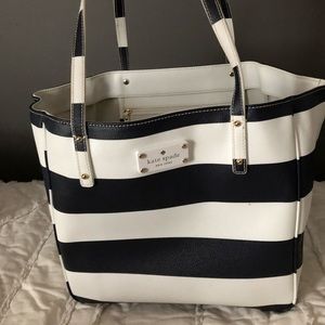 Navy and white striped Kate spade